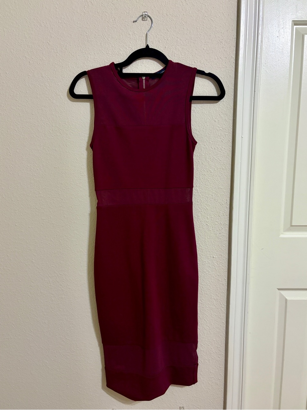 French Connection Burgundy Sleeveless Midi Dress